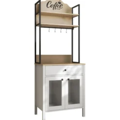 Aamiaiskaappi Linento Furniture FRN-20076-X, 75x210cm, valkoinen/ruskea