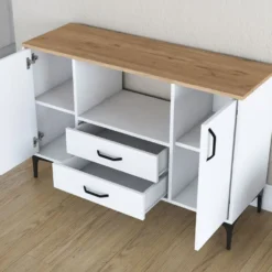 Aamiaiskaappi Linento Furniture JE174 - 3289 saksanpähkinä/valkoinen