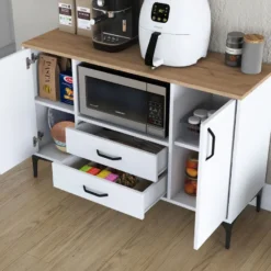 Aamiaiskaappi Linento Furniture JE174 - 3289 saksanpähkinä/valkoinen