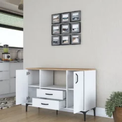 Aamiaiskaappi Linento Furniture JE174 - 3289 saksanpähkinä/valkoinen