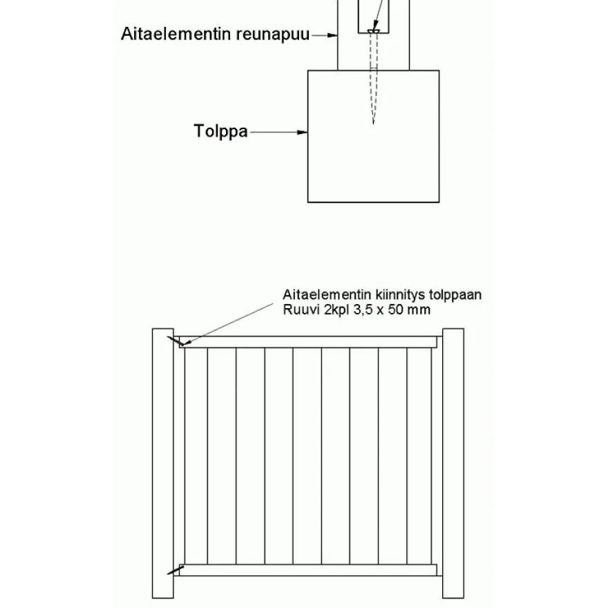 Aitaelementti Lehto A06R 1800x800 mm vinoristikko ruskea