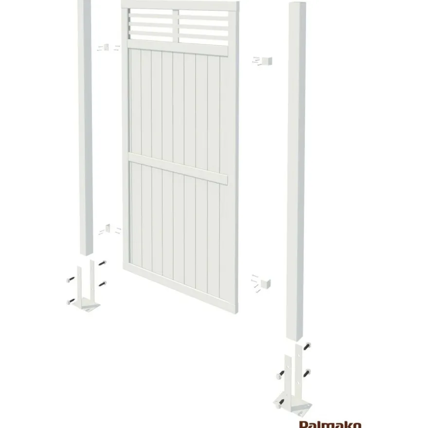 Aitaelementti Palmako Nina3 GYPNT 900x1800mm harmaa, 5kpl/pkt