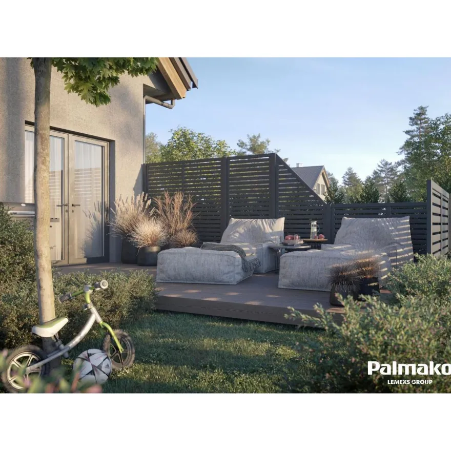 Aitaelementti Palmako Nina3 GYPNT 900x1800mm harmaa, 5kpl/pkt