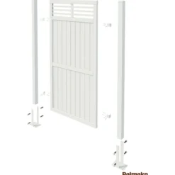 Aitaelementti Palmako Nina4 GYVPI 1800x900mm painekyllästetty harmaa, 5kpl/pkt