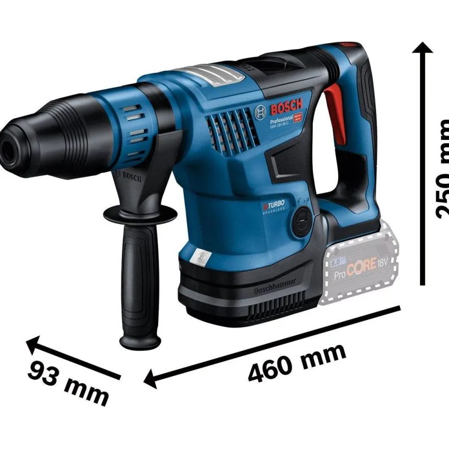 Akkuporavasara Bosch Professional GBH 18V-36 C Solo, SDS-Max, ilman akkua + case