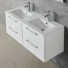 Allaskaappi kaksoisaltaalla Bathlife Lust, 1200x480mm, valkoinen