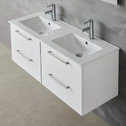 Allaskaappi kaksoisaltaalla Bathlife Lust, 1200x480mm, valkoinen
