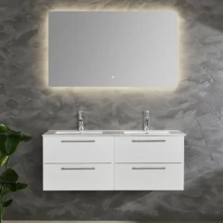 Allaskaappi kaksoisaltaalla Bathlife Lust, 1200x480mm, valkoinen