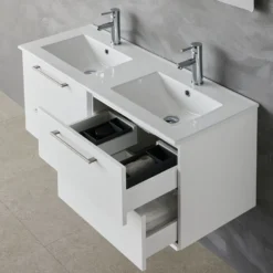 Allaskaappi kaksoisaltaalla Bathlife Lust, 1200x480mm, valkoinen