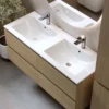 Allaskaappi kaksoisaltaalla Bathlife Eufori, 1200mm, vaalea tammi, Verkkokaupan poistotuote