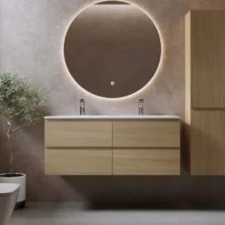 Allaskaappi kaksoisaltaalla Bathlife Eufori, 1200mm, vaalea tammi, Verkkokaupan poistotuote