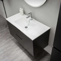 Allaskaappi pesualtaalla Bathlife Glädje, musta, eri kokoja
