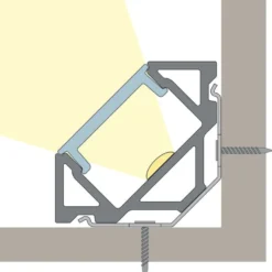 Alumiiniprofiili LED-nauha Hide-a-lite Art Corner 2m valkoinen