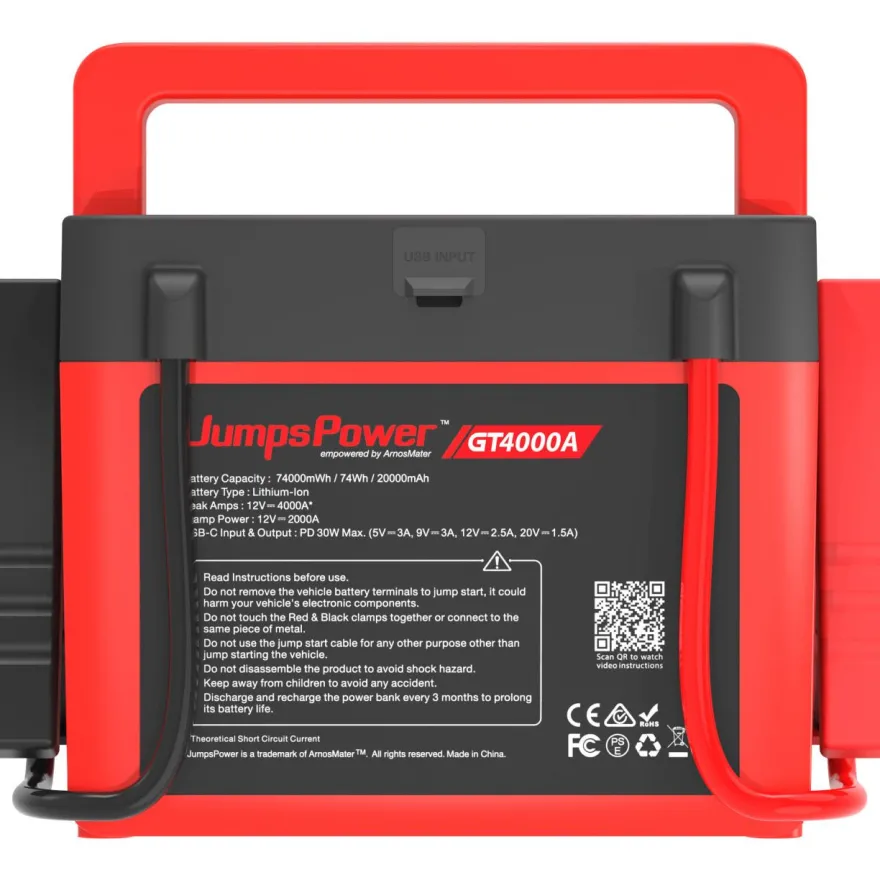 Apukäynnistin/virtapankki JumpsPower GT4000 12 V 20 000 mAh