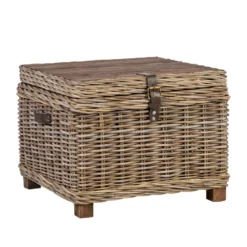 Arkkupöytä Home4You Egros 60x60x45cm, luonnonrottinki