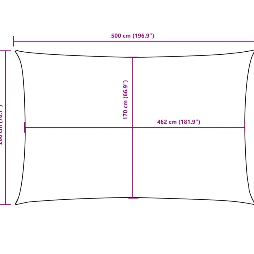Aurinkopurje Oxford-kangas suorakaide 2x5 m tummanvihreä (35479)