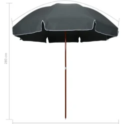 Aurinkovarjo terästanko 300cm antrasiitti