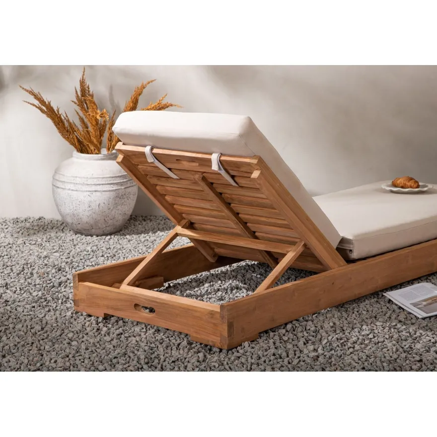 Aurinkovuode Venture Home Sunbed, 200cm, tiikki/beige
