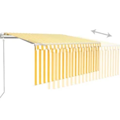 Automaattimarkiisi verho/LED/tuulisensori 3,5x2,5 m keltavalk. (69293)