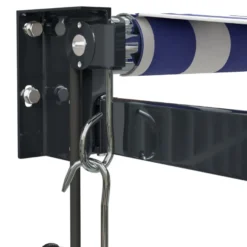 Automaattisesti sisäänkelattava markiisi sininen/valkoinen 4x3 m