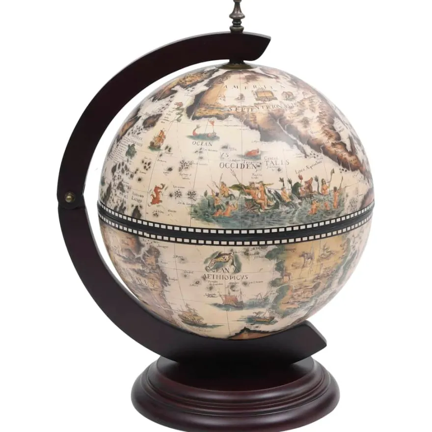 Baarikaappi Karttapallo, pöytämalli, eukalyptuspuu, eri värejä (03114)