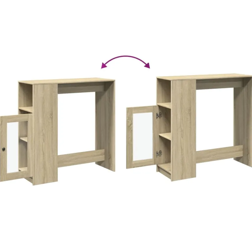 Baaripöytä/telineet tekninen puu, 101x40x103,5 cm, eri värejä (42971)