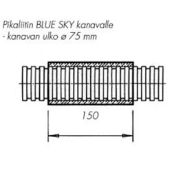 Blue Sky pikaliitin putkelle, 75mm