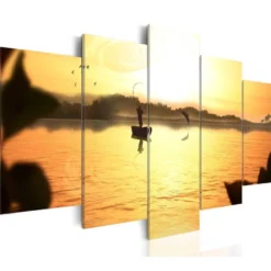 Canvas-taulu Artgeist A lake at dusk, eri kokoja