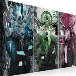Canvas-taulu Artgeist Animal Trio Colorful, 3-osainen, eri kokoja