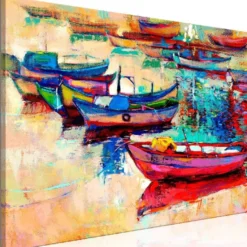 Canvas-taulu Artgeist Boats, 1-osainen, leveä, eri kokoja