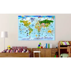 Canvas-taulu Artgeist Children's Map: Colourful Travels, eri kokoja