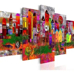 Canvas-taulu Artgeist Colourful Small Town, eri kokoja