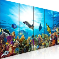 Canvas-taulu Artgeist Coral Reef, 5-osainen, kapea, 90x225cm