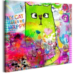Canvas-taulu Artgeist Crazy Cat, eri kokoja