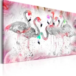 Canvas-taulu Artgeist Flamingoes Family, eri kokoja
