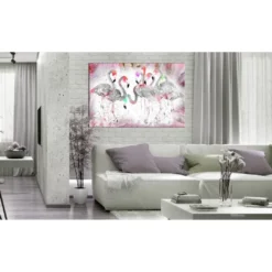 Canvas-taulu Artgeist Flamingoes Family, eri kokoja