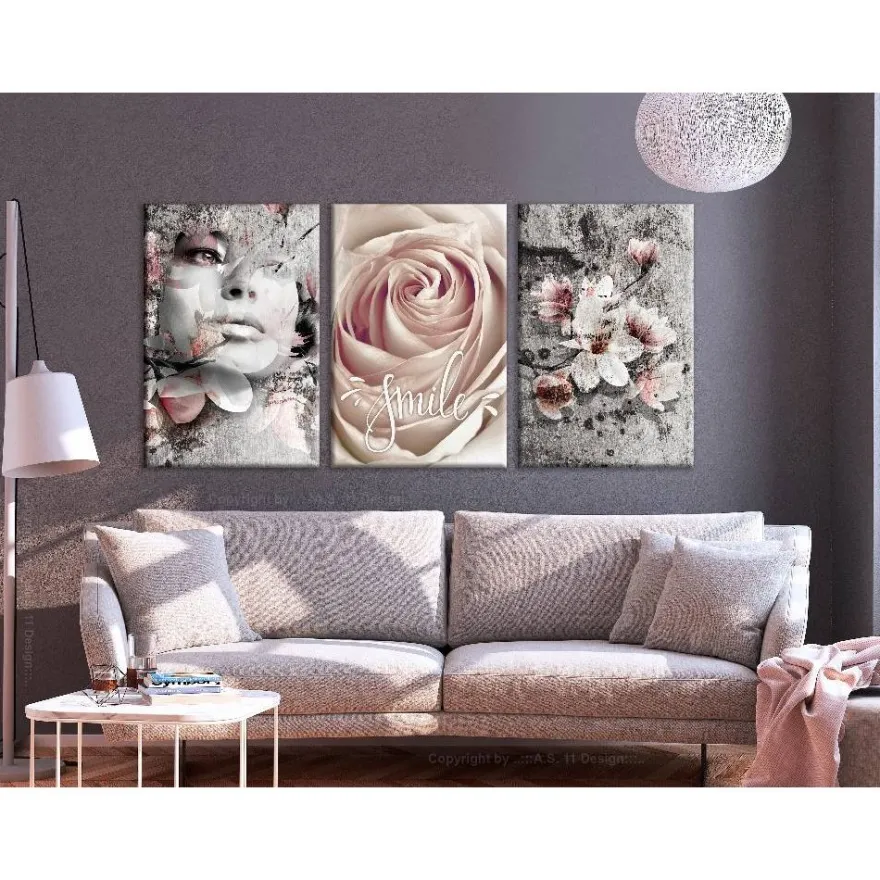 Canvas-taulu Artgeist Floral Smile, 120x60cm