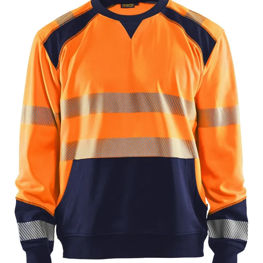 Collegepaita Blåkläder 3541 Highvis, huomio-oranssi/sininen