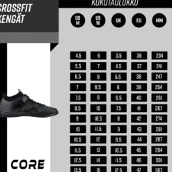Crossfit-kengät Core, musta, eri kokoja