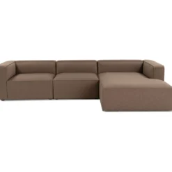 Divaanisohva Linento Furniture Mora XL, 3-istuttava, oikea, ruskea