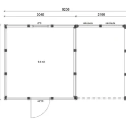 Elementtivarasto Aarni E9M, 5040x3180mm, 16.02m², puuvalmis