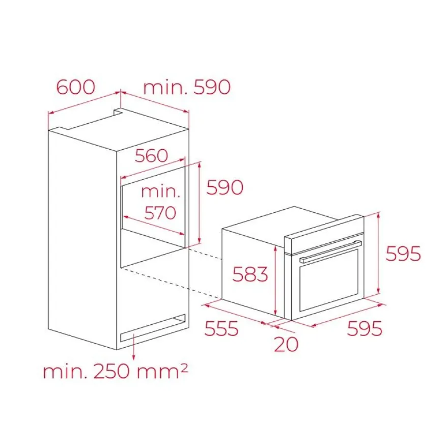 Erillisuuni Teka HCB 6370 P SS, 59.5cm, ruostumaton teräs