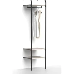 Eteisen säilytysjärjestelmä Mirror Line Nivo, tangolla ja hyllyillä, leveys 60cm, mittatilaus