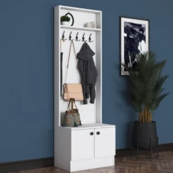 Eteisen säilytyskokonaisuus Linento Furniture M16-1572, valkoinen