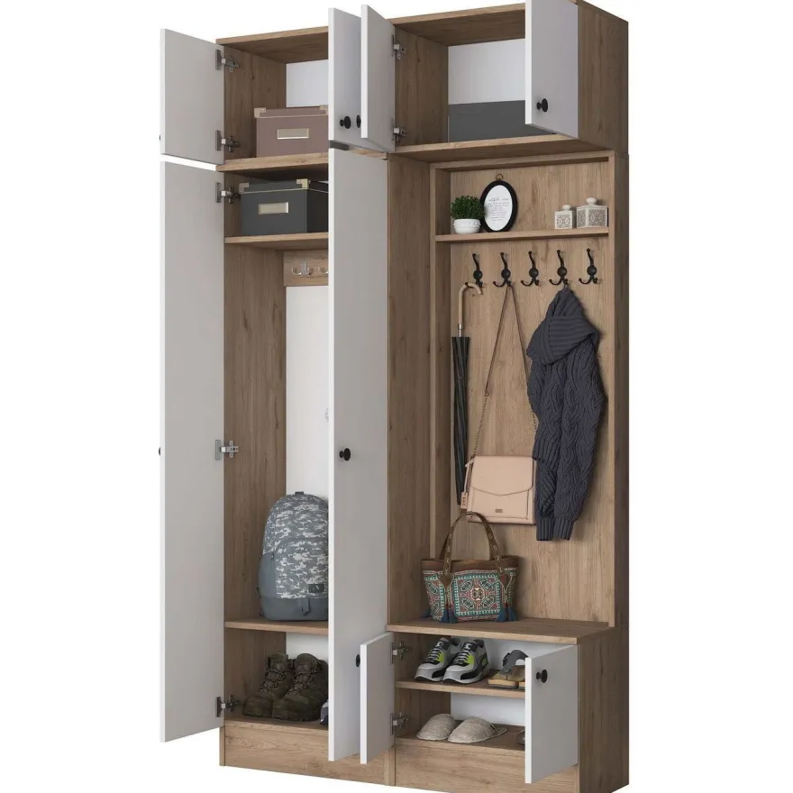 Eteisen säilytyskokonaisuus Linento Furniture EA145, 119.6x226.4cm