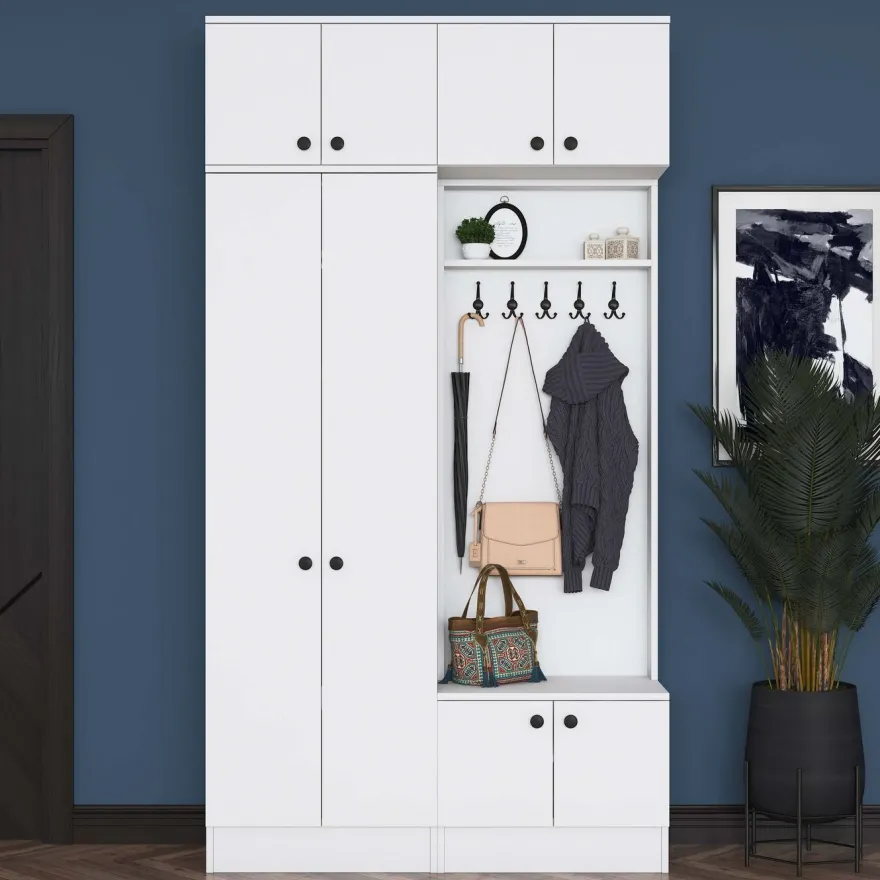 Eteisen säilytyskokonaisuus Linento Furniture EA145, 119.6x226.4cm