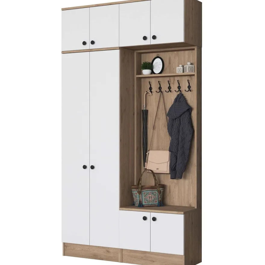Eteisen säilytyskokonaisuus Linento Furniture EA145, 119.6x226.4cm