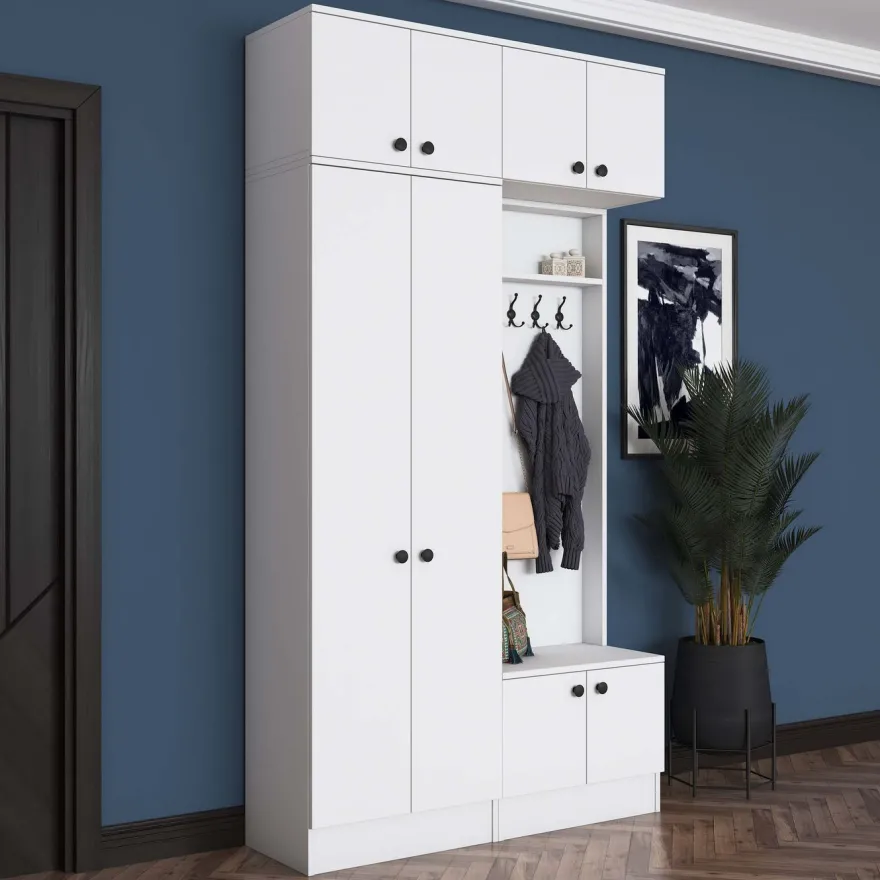 Eteisen säilytyskokonaisuus Linento Furniture EA145, 119.6x226.4cm