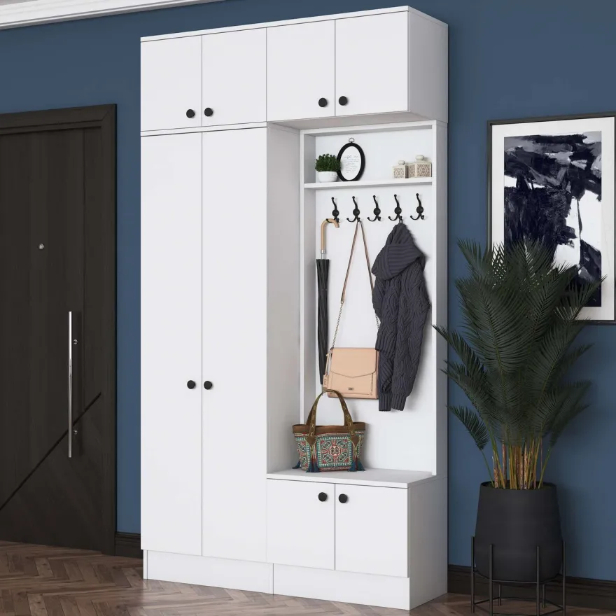 Eteisen säilytyskokonaisuus Linento Furniture EA145, 119.6x226.4cm