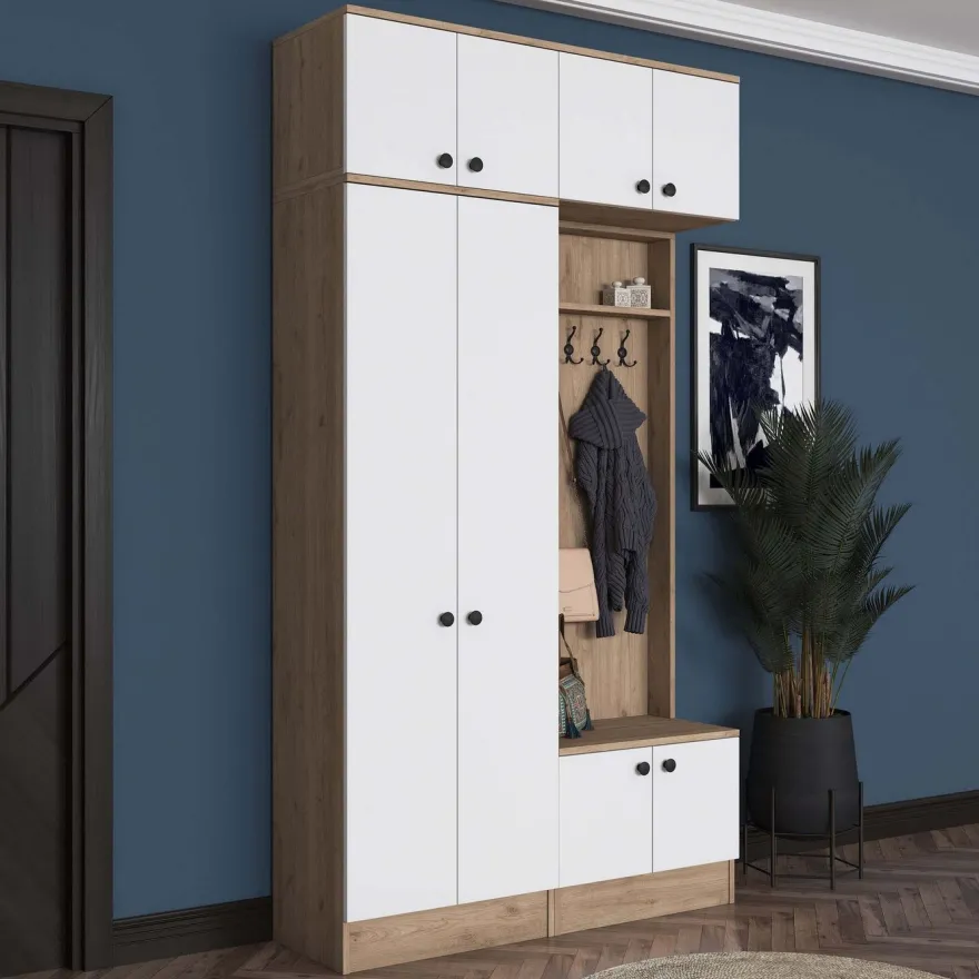 Eteisen säilytyskokonaisuus Linento Furniture EA145, 119.6x226.4cm